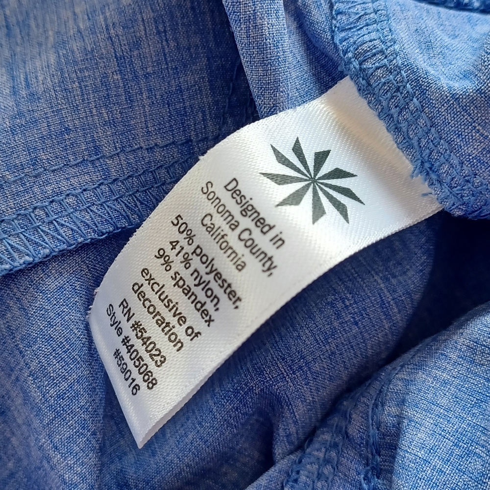 ATHLETA ALLEGRO CAPRI PANTS W/CINCHABLE LEGS SIZE 8 STYLE #405068 HEATHER BLUE - Picture 10 of 16